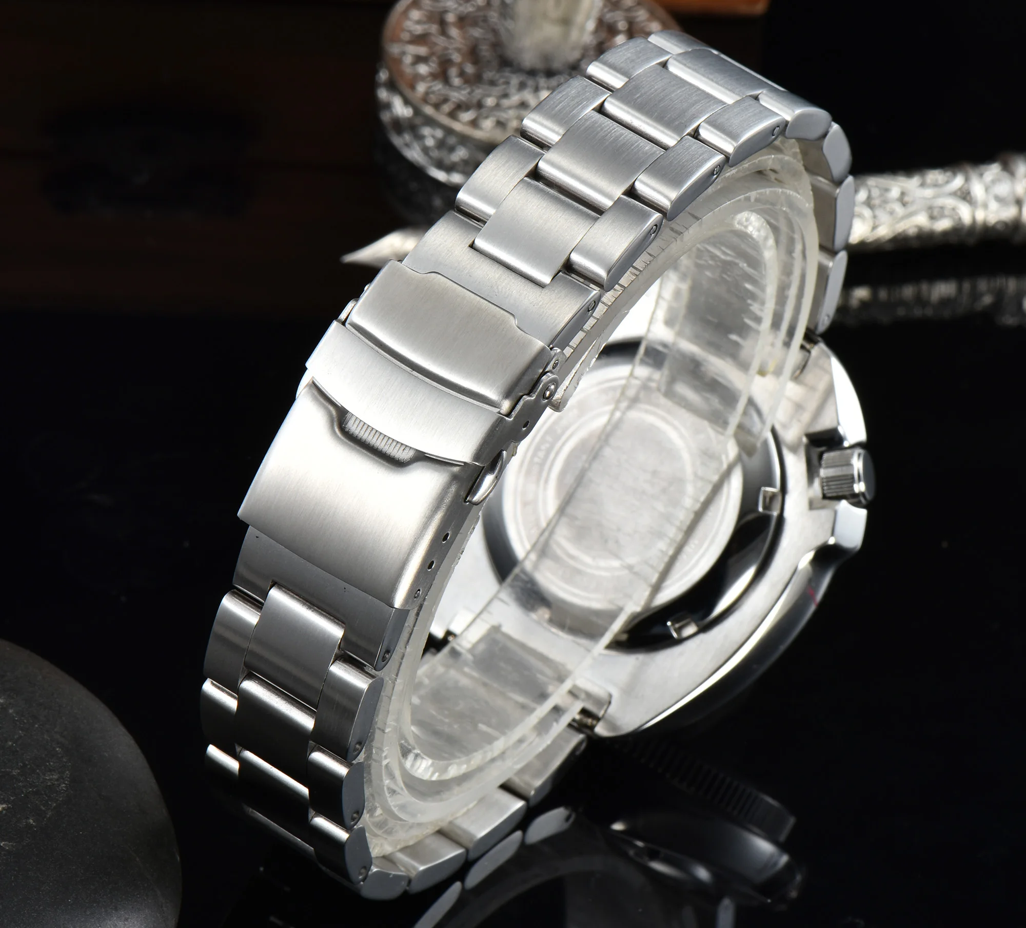 Tandorio 44mm Men's Automatic Mechanical Dive Watch Miyota 8215 PT5000 200M Waterproof Sapphire Glass Date C3 Luminous Hand view 5