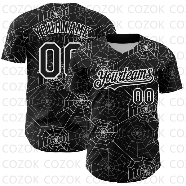 Unisex Custom Cobweb Baseball Jersey, 3D impresso camisa, camisas da equipe, Hip Hop Tops, homens e mulheres