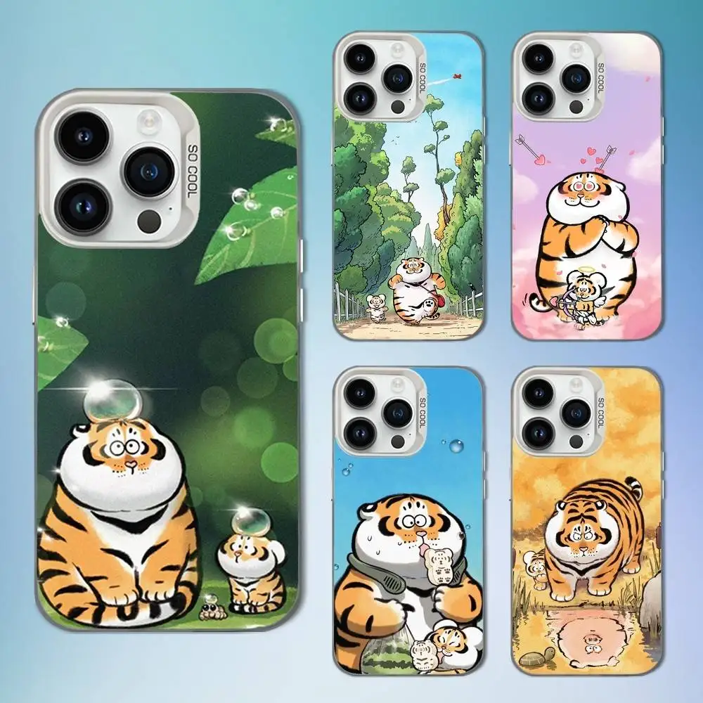 

Cute Art Cartoon Tiger Phone Case For iPhone 16,15,14,13,12,11,Mini,Pro,SE,MAX White Matte Shockproof Cover
