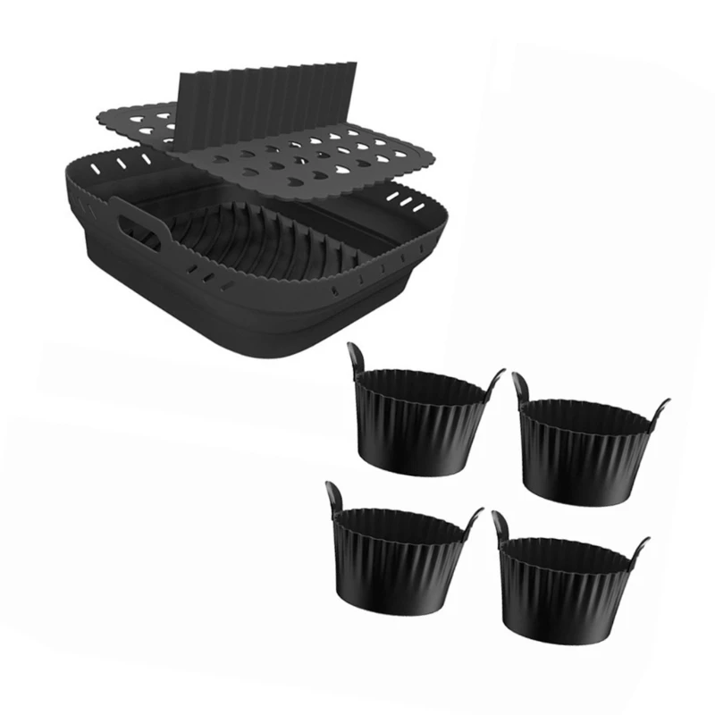 Nồi chiên không khí Lót silicone Tấm lót vuông Nồi chiên không khí Tấm lót Nồi chiên không khí có thể tái sử dụng Lót Nồi lót