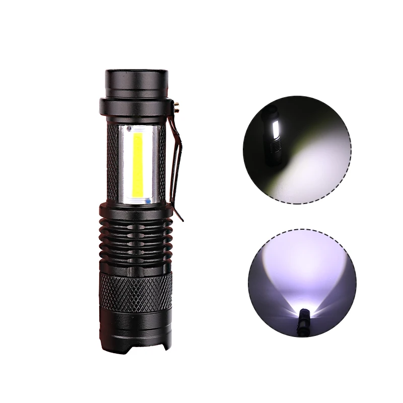 Newest Design XP-G Q5 Flashlight COB LED Built in Battery USB Charging Zoomable Waterproof Tactical Torch Lamp LED Bulbs Litwod