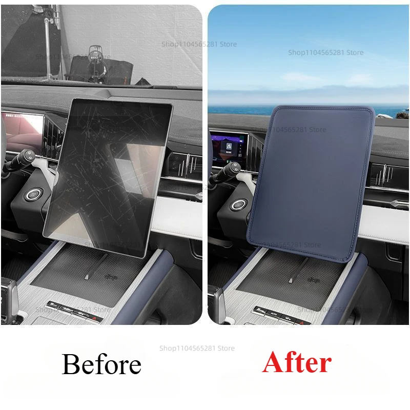 For Geely Boyue L Atlas L 2024 Car central control screen case Panel dust cover Leather material decoration protector Accessorie