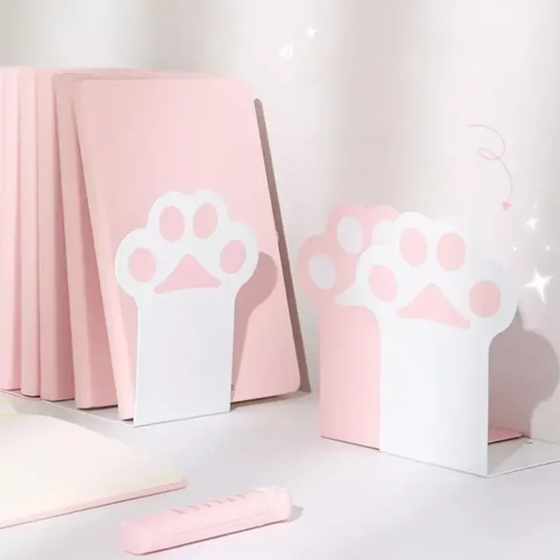 2 Stuks Creatieve Kat Paw Boekensteunen Kawaii Anti-Slip Boek Organizer Desktop Boek Ondersteuning Koreaanse Briefpapier School Kantoorbenodigdheden