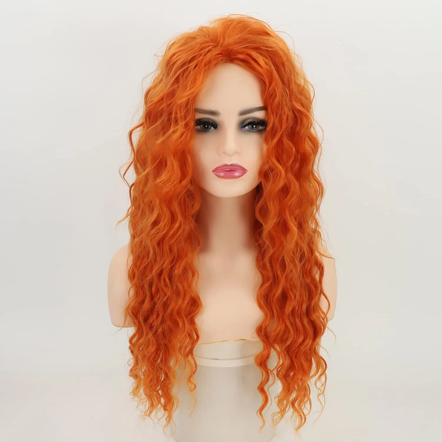 Lightweight Hot Selling Wavy Long Curly Hair, Creatively Designed Wig In Red Gradient Brown, Perfect For Birthdays