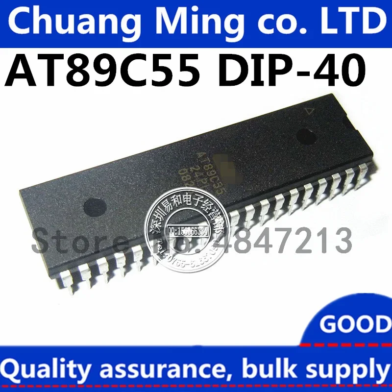 Free Shipping 10pcs/lots AT89C55-24PI AT89C55-24PC AT89C55-33PC AT89C55 DIP-40 IC In stock!