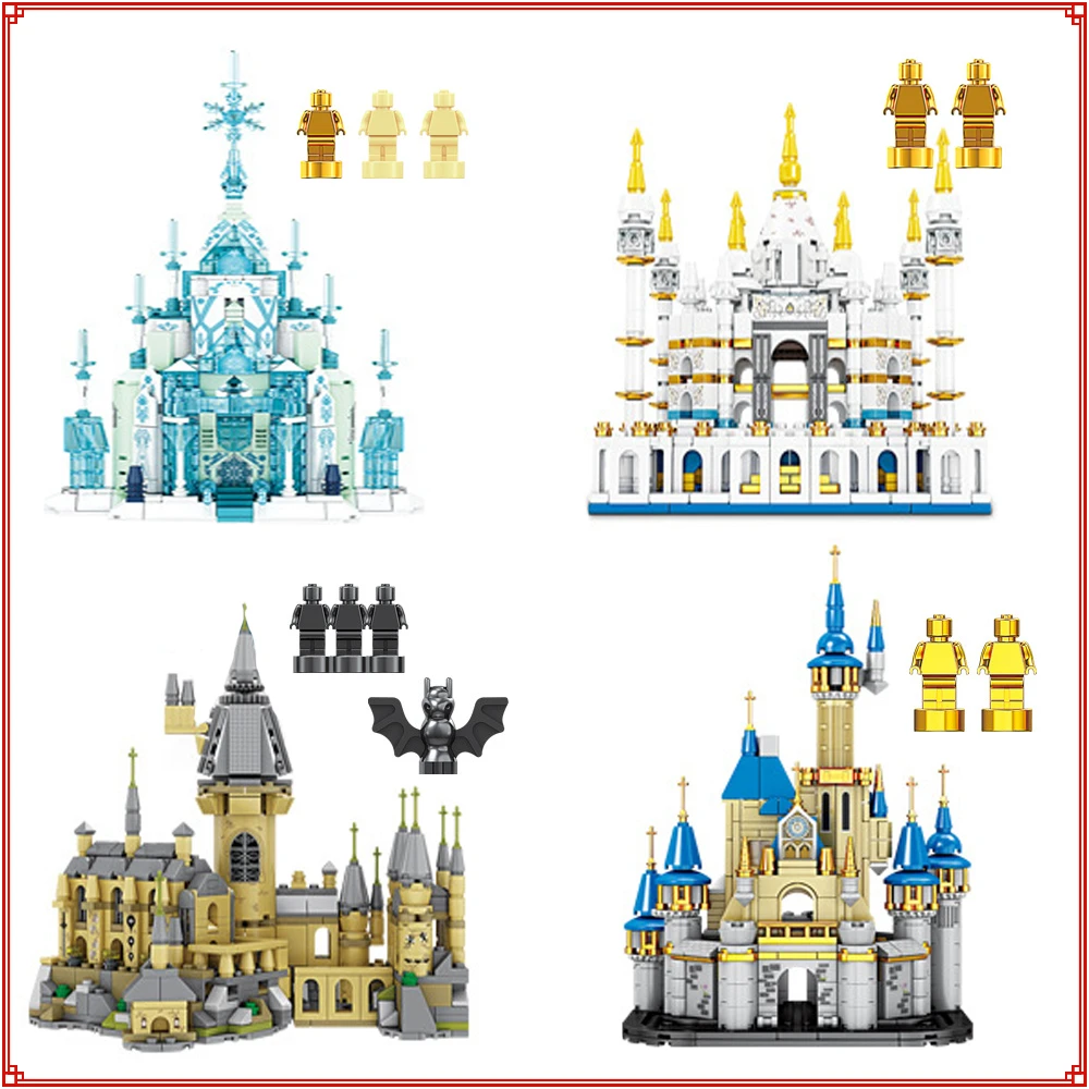 Castle Toy House Building Blocks Exquisite Retro Style Realistic Multiple-topic Classic Scene Architecture Assembly Model Gift