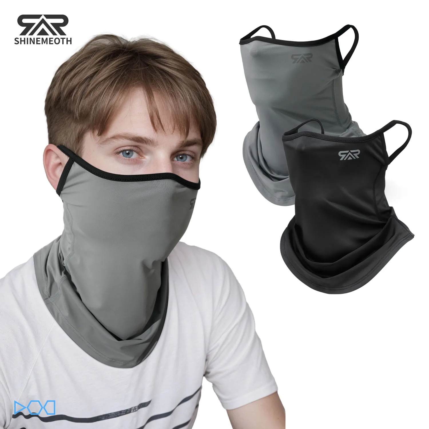 1/2Pcs Ice Silk Fishing Summer Face Cover Half Mask Hang-Ear Motorcycle Bandana Neck Gaiter Tube Scarf Hiking cycling Men Women