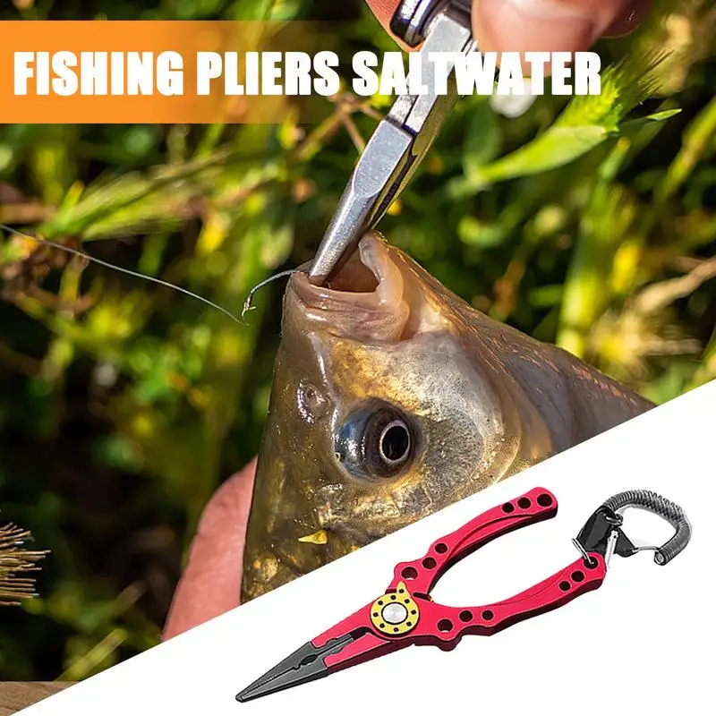 Portable Fishing Pliers Rust Resistant Hook Remover Hook Remover Split Ring Aluminum Alloy Needle Nose Aluminum Alloy Lines