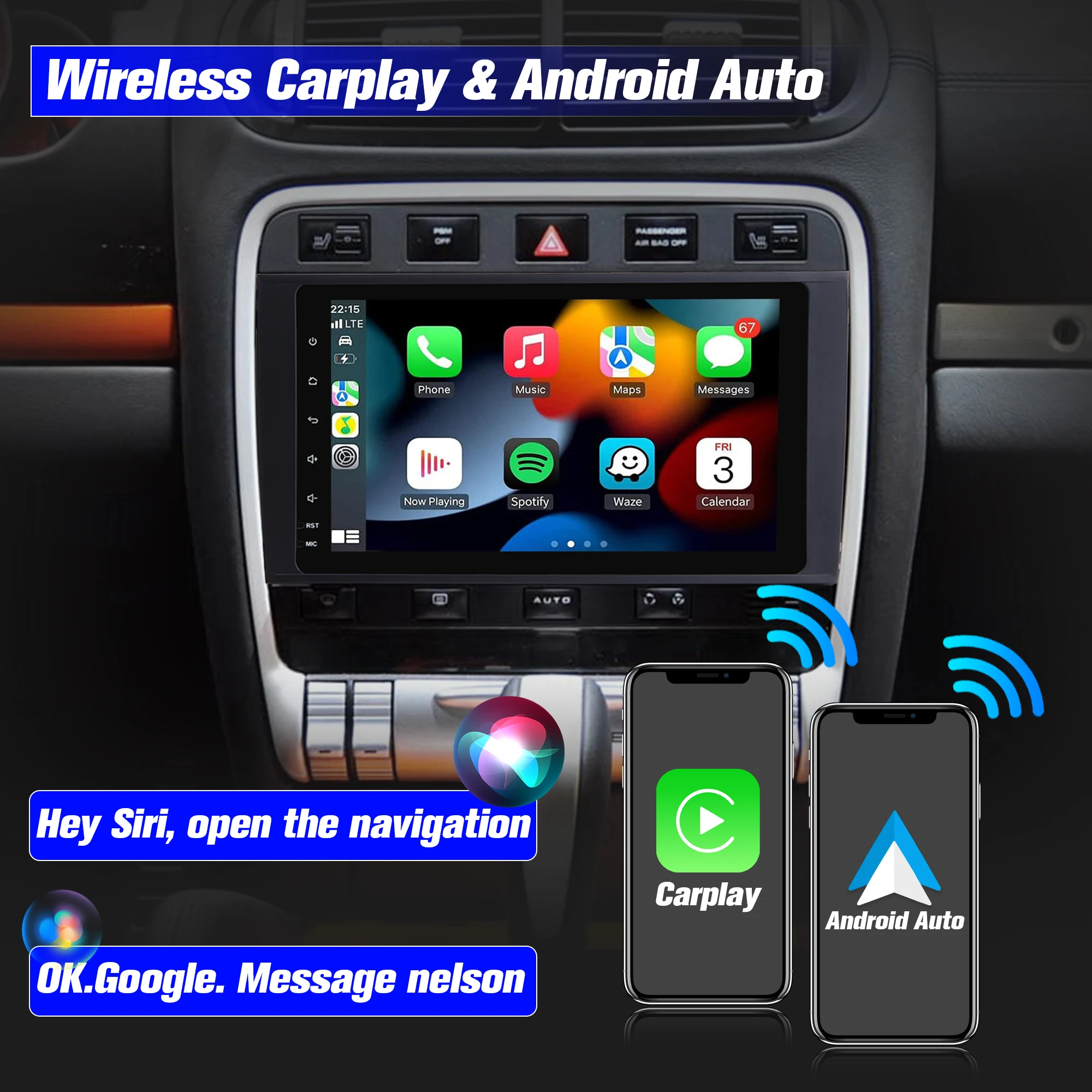 

Android 15 Car radio for Porsche Cayenne (2003~2010) screen stereo Wireless Carplay Android Auto,Bluetooth,GPS,FM,4G,WIFI,8’64G