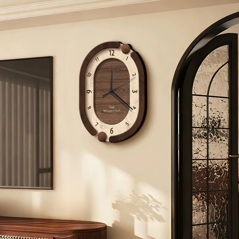 Vintage Living Room Painting Wall Clock Digital Mute Clock For High-end Restaurants Wall Home Decor Aesthetic Art Wall Watch