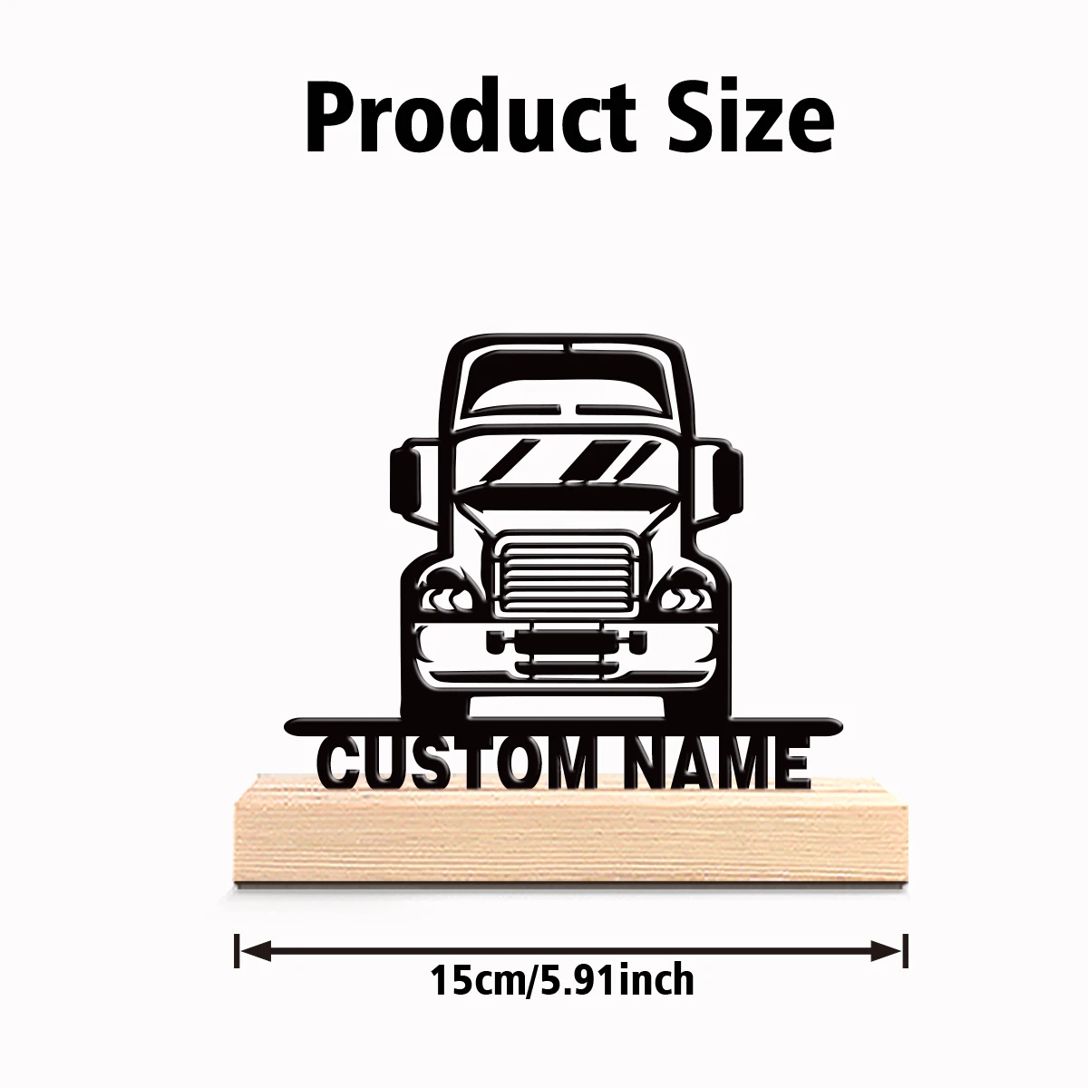 1pc New Design Personalized Custom Heavy truck Metal Art With Wooden Base Tabletop Decoration Nautical Desk Art with Wooden Bas