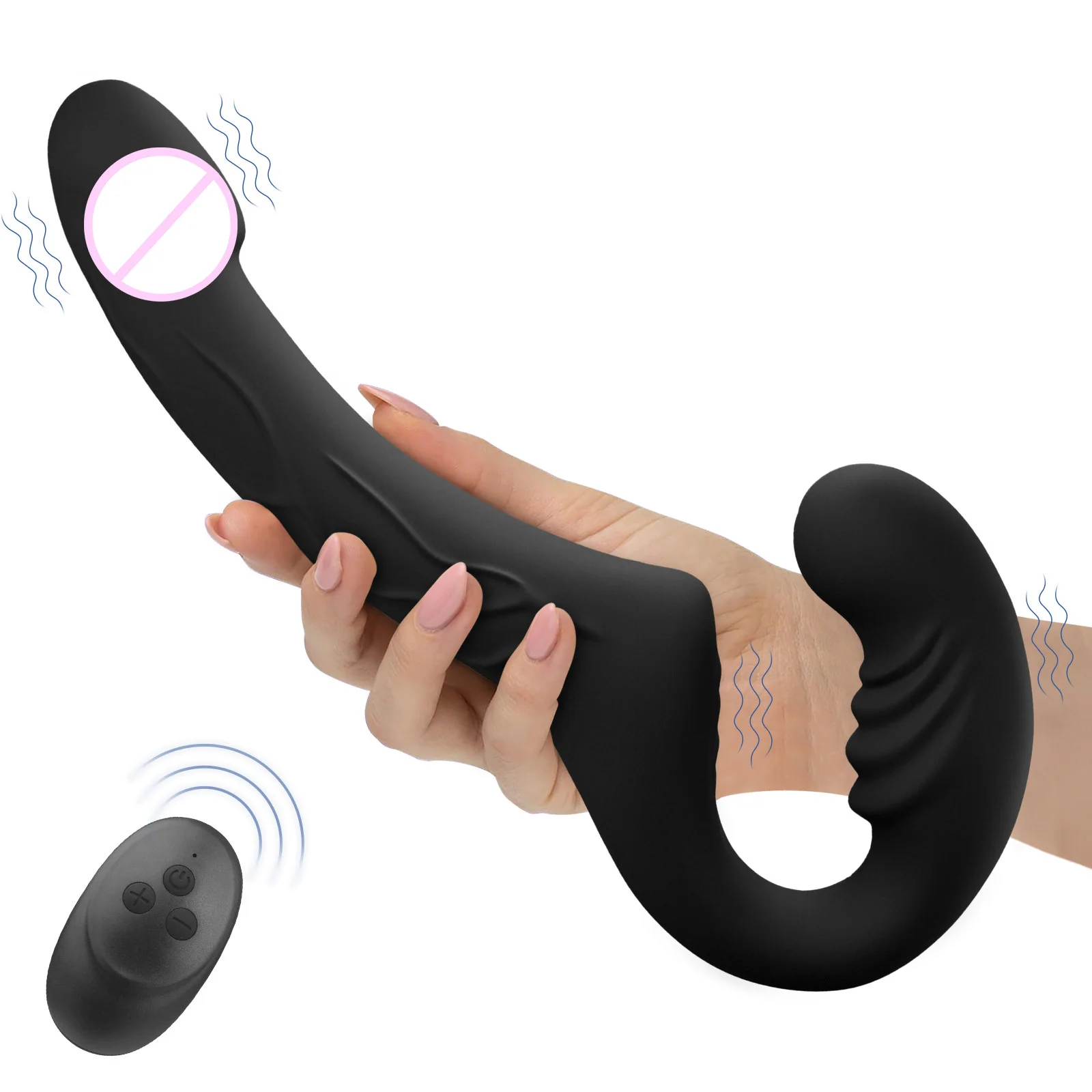 GAIWU 6 Inch & 4 Inch Strap On Double Sided Dildo 10 Strong Vibrating Anal Clitoral G Spot Vibrator Pegging & Lesbian Sex Toys