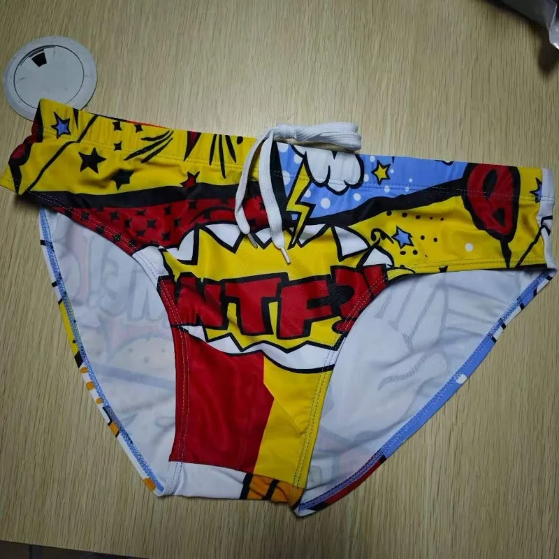 New Fashion Men's trunks cartoon trend triangle swimming trunks quick-drying hot spring sports youth beach professional 10001