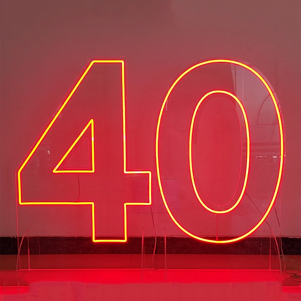 Custom Neon Sign LED Lights, Stand Neon Lights for Event, Anniversary Decorative, Provide Letter, Signs, 0-9 Numbers