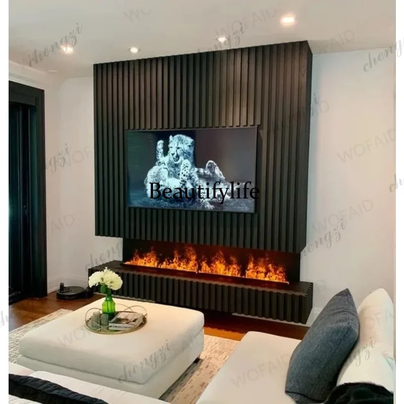 E182 Remote Wifi Vapor Electric Fireplace Electric Fireplace,3D Flame Effect with Water Mist,Easy Maintenance,for Modern Living