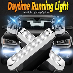 Wind Powered Car LED DayTime Running Lights Auto Auxiliary Lighting Rotation Fan Lamp Auto Day Time Headlights Car Accessories