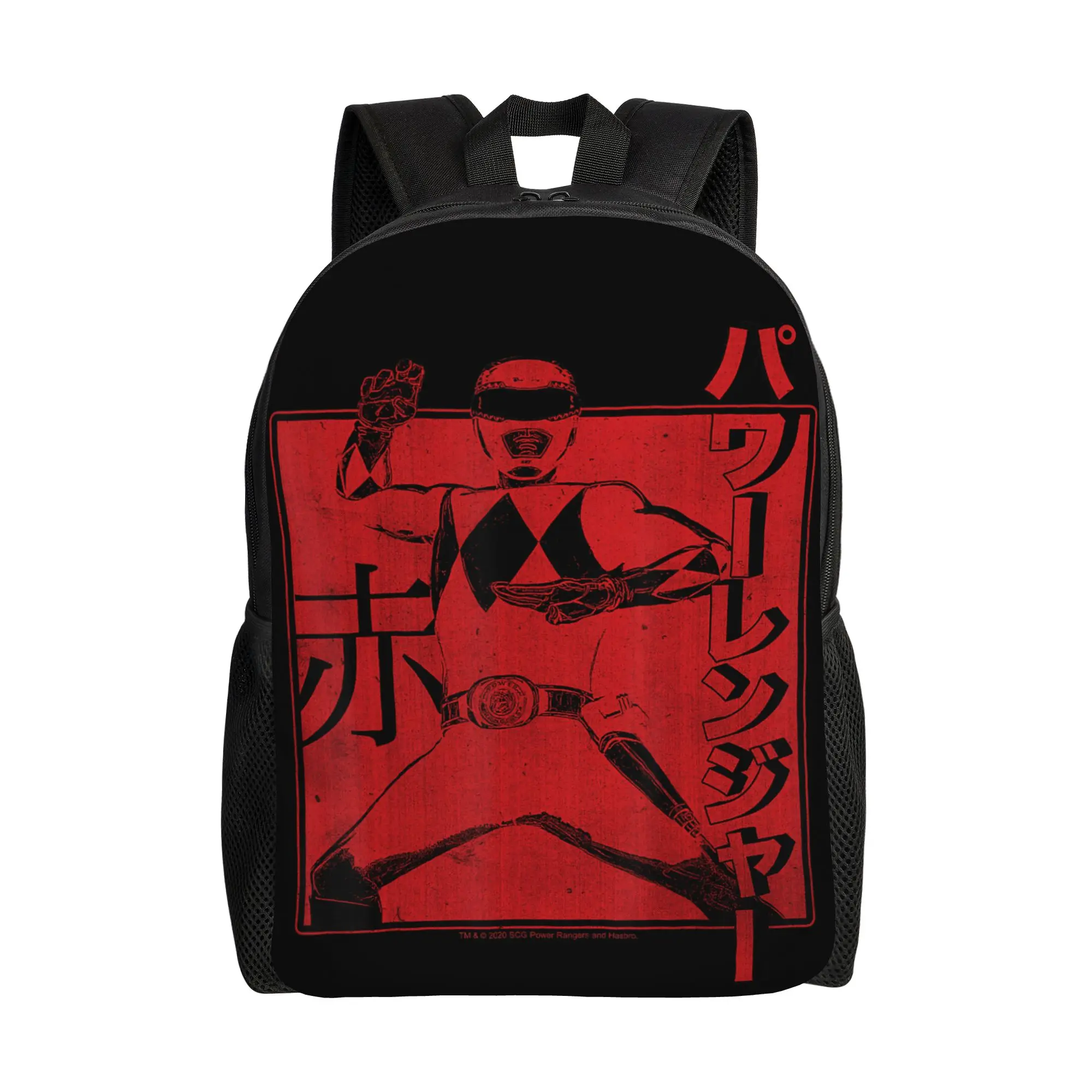 

Bandai backpacks Power Rangers Red Ranger Kanji Portrait Daypack mochila Outdoor Zipper Closure Rucksack