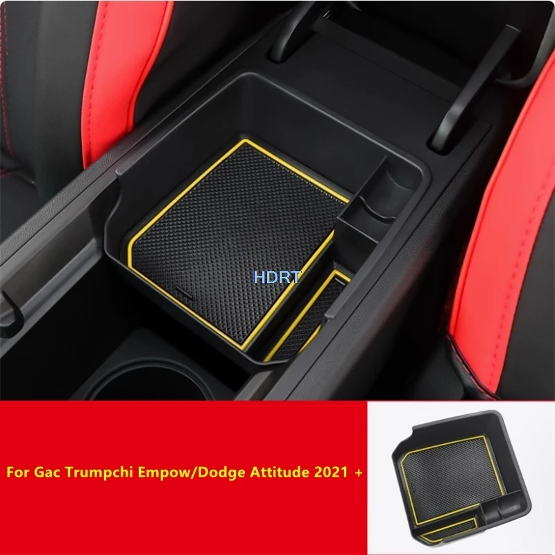 Caja de almacenamiento con reposabrazos para consola central de coche, cubierta protectora, accesorios de decoración para Gac Trumpchi Empow/Dodge Attitude 2021 +