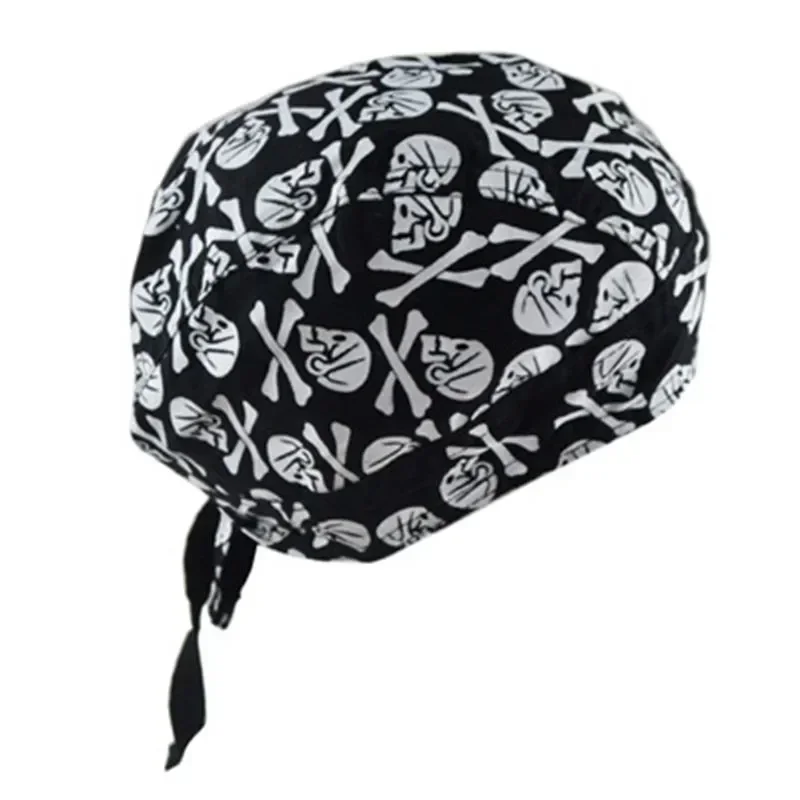 Unisex Motorcycle Biker Skull Cap Beanie Hip Hop Dance Butterfly Print Bandana Hat Helmet Liner Head Wrap Adjusted Pirate Scarf