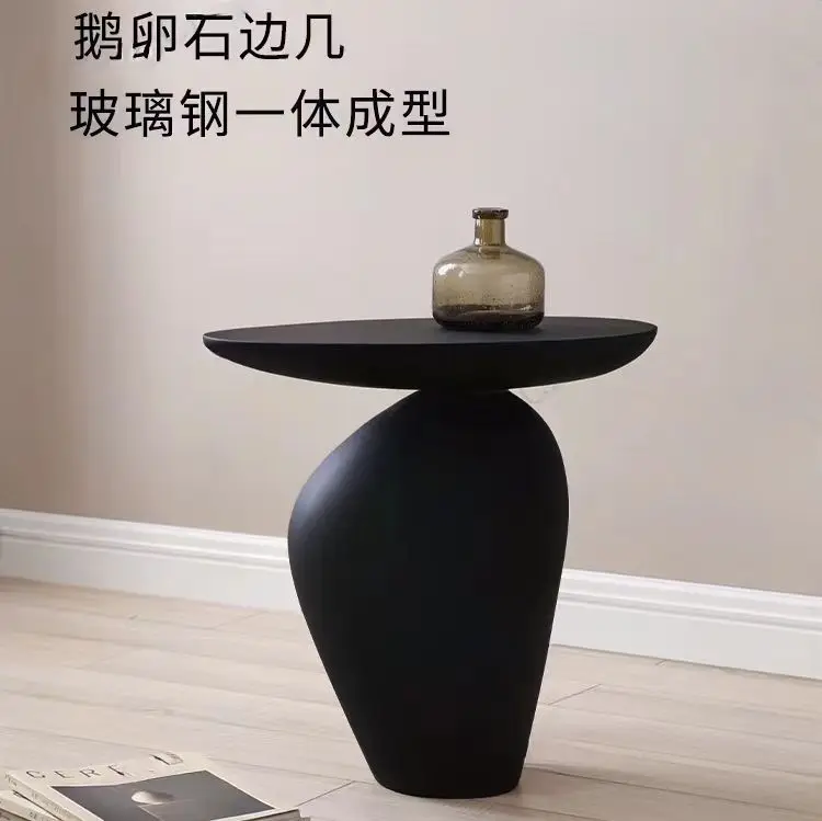 Living Room Coffee Table Creative Pebble Shape Side Table Black Home Furniture Living Room Bedroom Design Corner Table