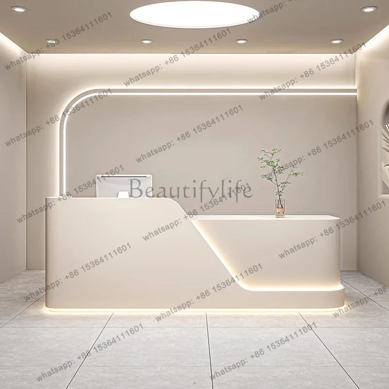 

LJY Unique Aesthetic Reception Desks Executive Minimalist Design Hotel Reception Desks Simple Company Mostrador Trendy Furniture