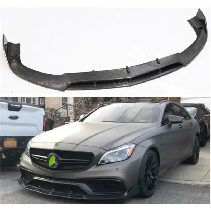 

Carbon Fiber Front Bumper Lip Spoiler Body Kit Splitters Aprons Fog light Air Vent Cover For Benz CLS63 AMG W218 2015 2016 2017