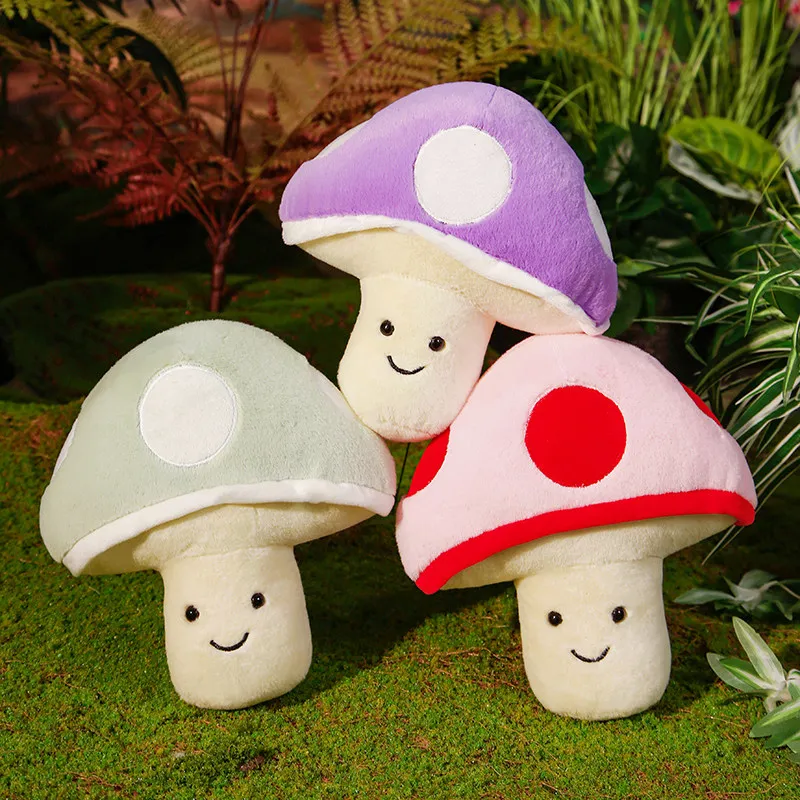 Colorful mushroom plush toys with cute and natural exquisite shapes, creating a fairy tale like world of cute things