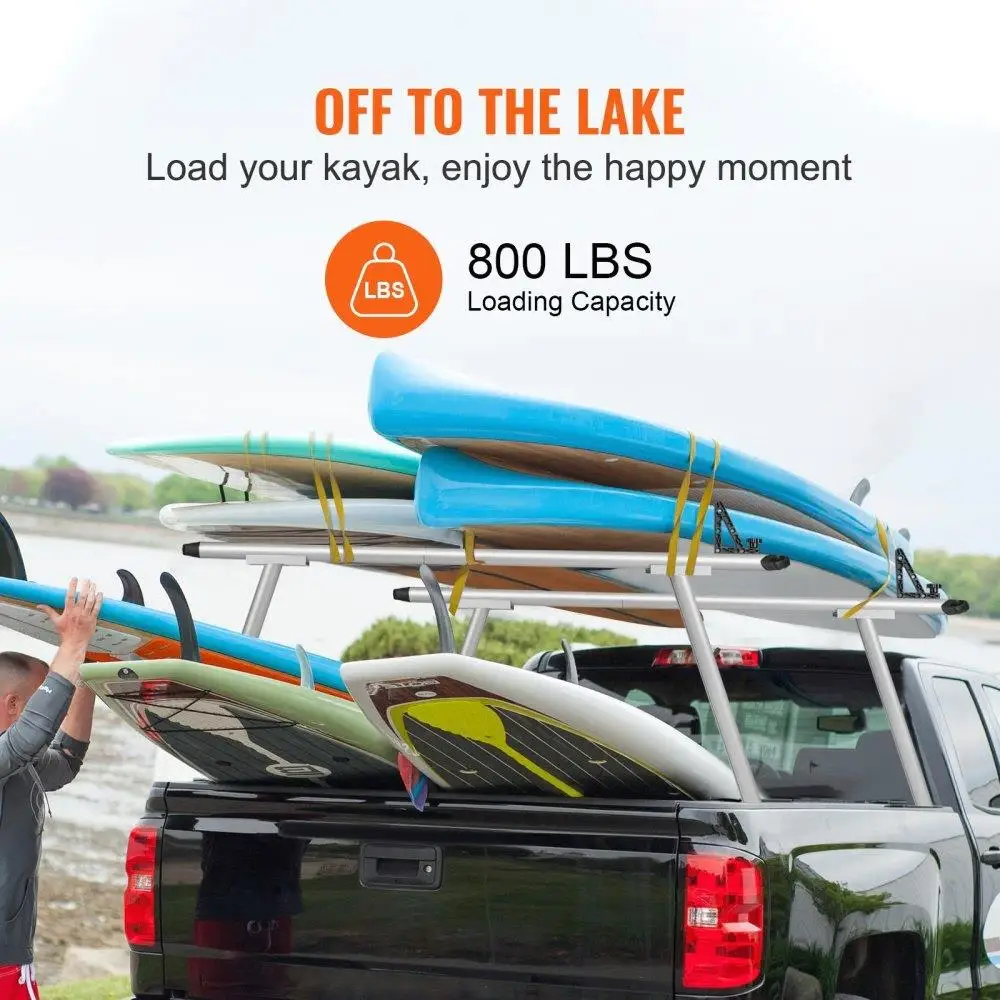 HEAVY DUTY for truck RACK 800LB 71X31INCH ALUMINUM BED RACK WITH 8 NON-DRILLING C-CLAMPS for kayak SURFBOARD LUMBER LADDER