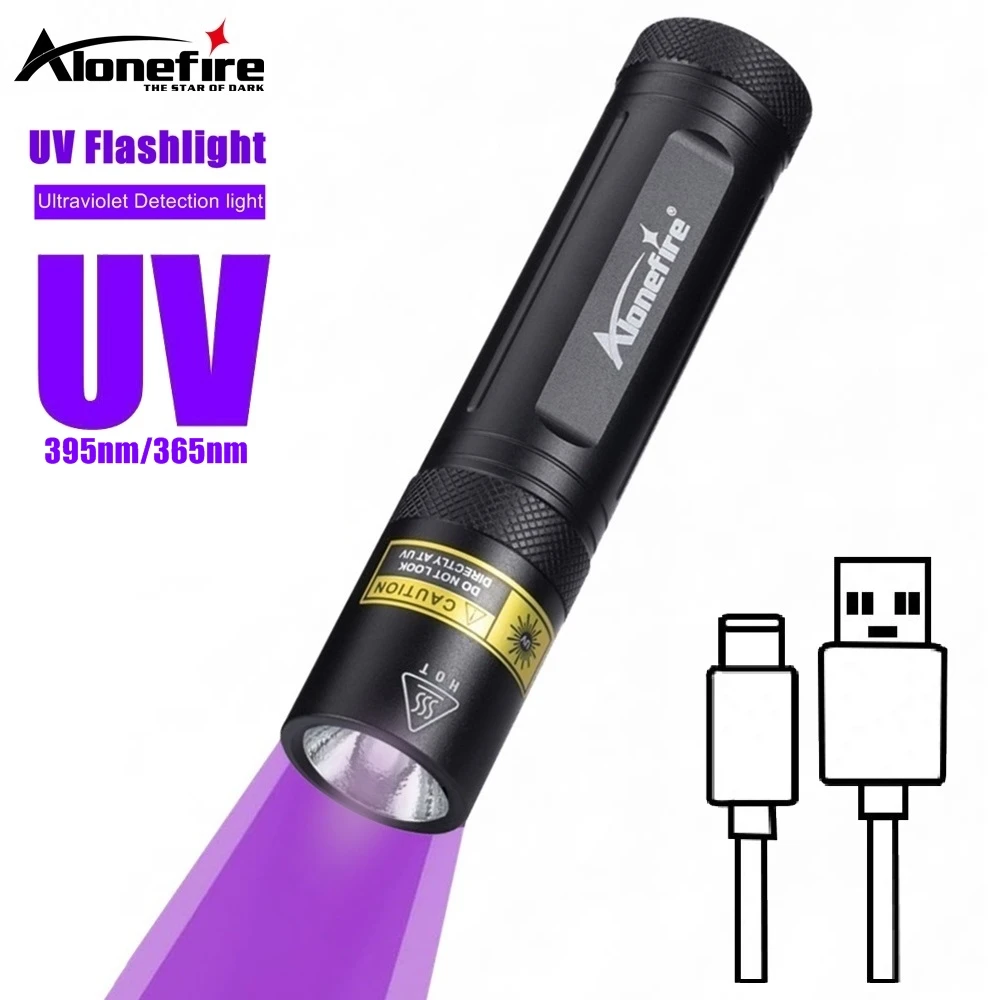 

High Power 365/395nm UV LED Flashlight High Bright Blacklight Pet Stain Tinea Invisible Marker Ore Money Scorpion Detection lamp