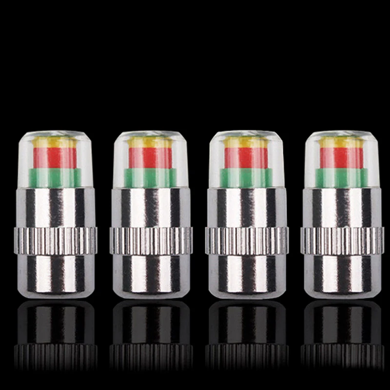 New 4PCS Car Auto valve caps Pressure Indicator Valve Wheel Tires Valves Tyre Stem