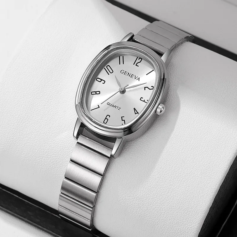 

Модные женские кварцевые часы с овальным маленьким циферблатом из нержавеющей стали, бамбуковый ремешок для девочек, студентов, роскошный подарок, наручные часы, дропшиппинг