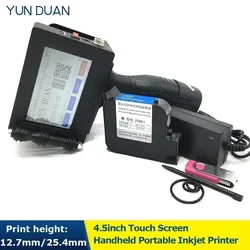 Handheld Inkjet Printer Laser Coder Expiry Date Date Logo Batch Code Coding Machine Portable Printer Black 12.7/25.4mm Ink