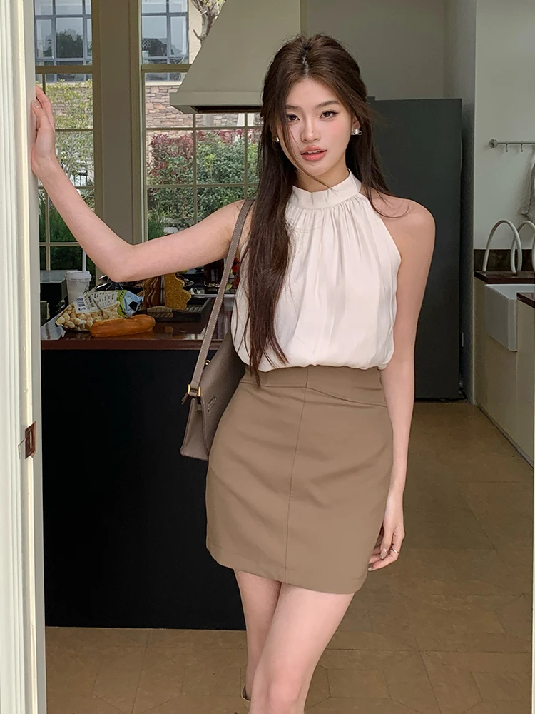 2024 new summer clothing design, unique tailoring, high waist hip skirt, slimming Internet celebrity hot girl short skirt