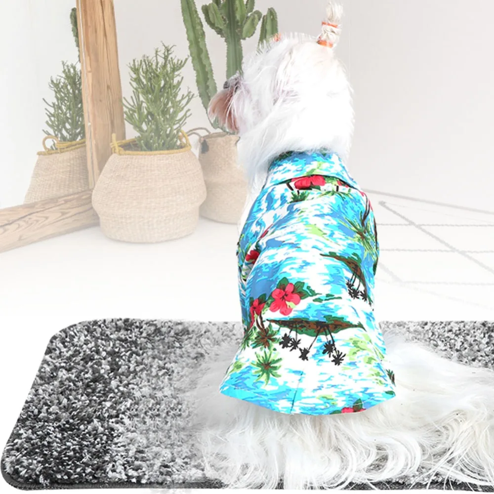 Coconut Tree Print Pet Clothes Lightweight Loose Fit Dog Shirt Multiple Sizes Soft Fabric Cat Shirt Pet Photo Taking