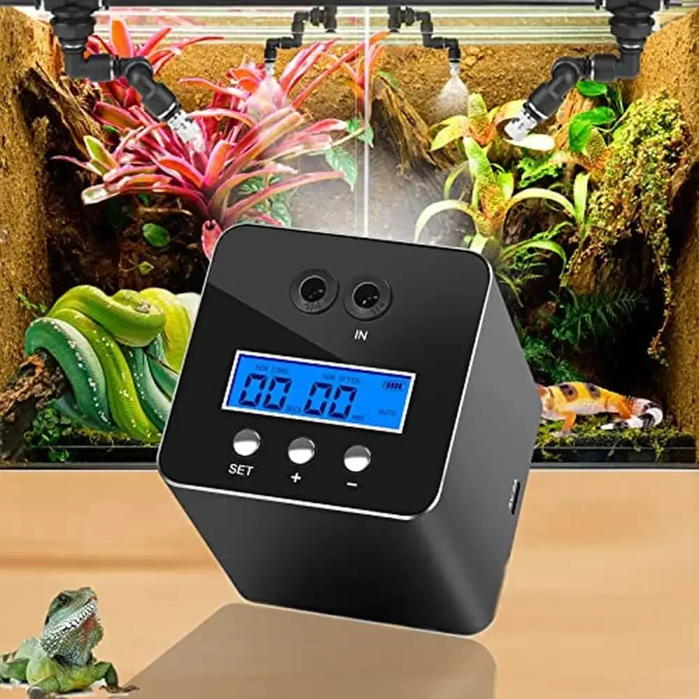 

Reptile Humidifier Mister Misting System 360°Spray Nozzles Adjustable Fogger Terrariums Chameleons Lizards Turtles Frogs Snakes