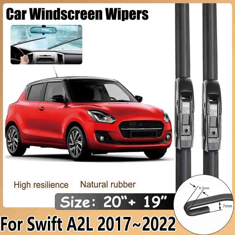 

For Suzuki Swift A2L Mk3 2017~2021 2022 Front Wiper Blades Window Windshield Windscreen Cleaning Brushes Washer Car Accessories