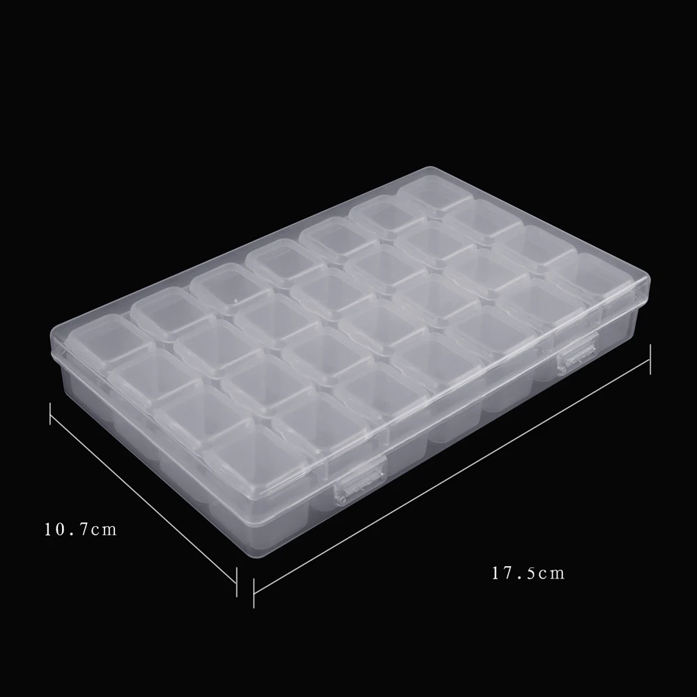 28 Grid Jewelry Box Nail Art Storage Parts Box Acrylic Texture Classic Timeless Detachable Lightweight Practical Nail Art Tools