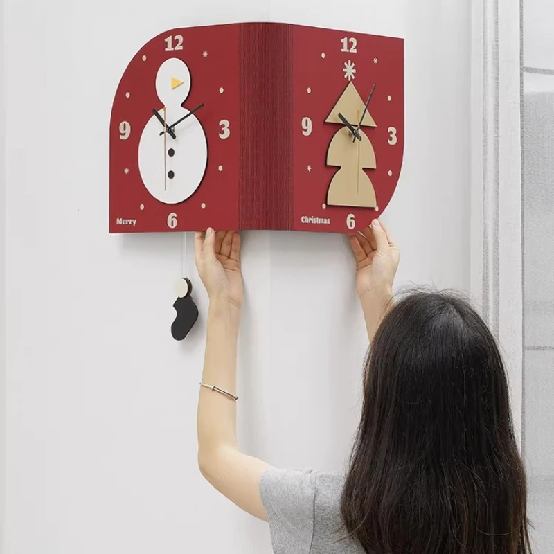 INS Style Wall Clock, Dual-Sided Corner Mount Design with No-Drill Installation, Modern Office Timepiece, Decorative Home Accent