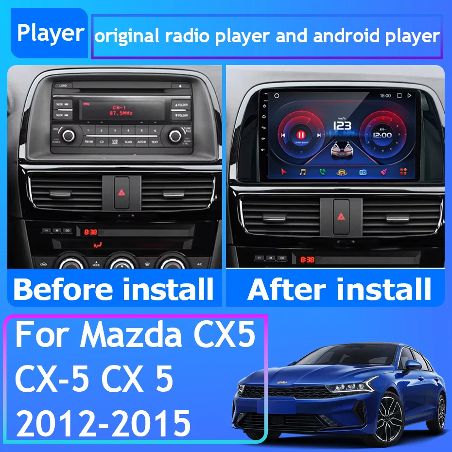 Car Radio Android Auto For Mazda CX5 CX-5 CX 5 2012-2015 GPS Navigation Carplay Stereo Multimedia Player Unit BT No 2din 5G Wifi