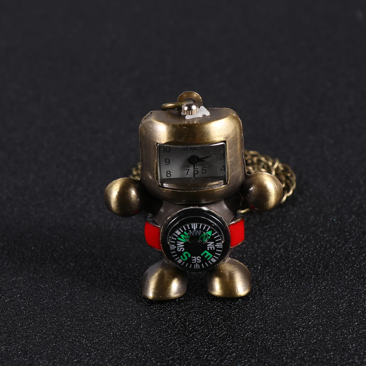 

Vintage Pocket Watch, Compass Robot Design, Fashion Keychain Pendant, Multi-Function Timepiece, Chic Necklace Style Classical