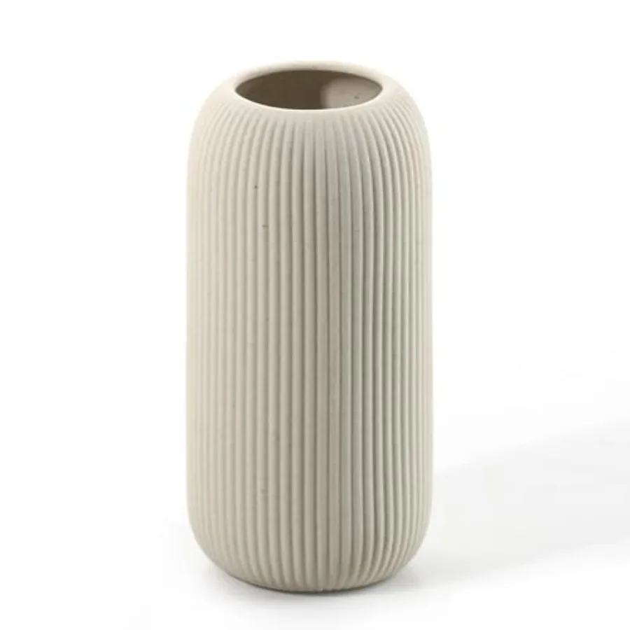 Bohemian Ceramic Vase - for Pampas Grass, Mantel, Bookshelf, Entryway and Living Room Decor