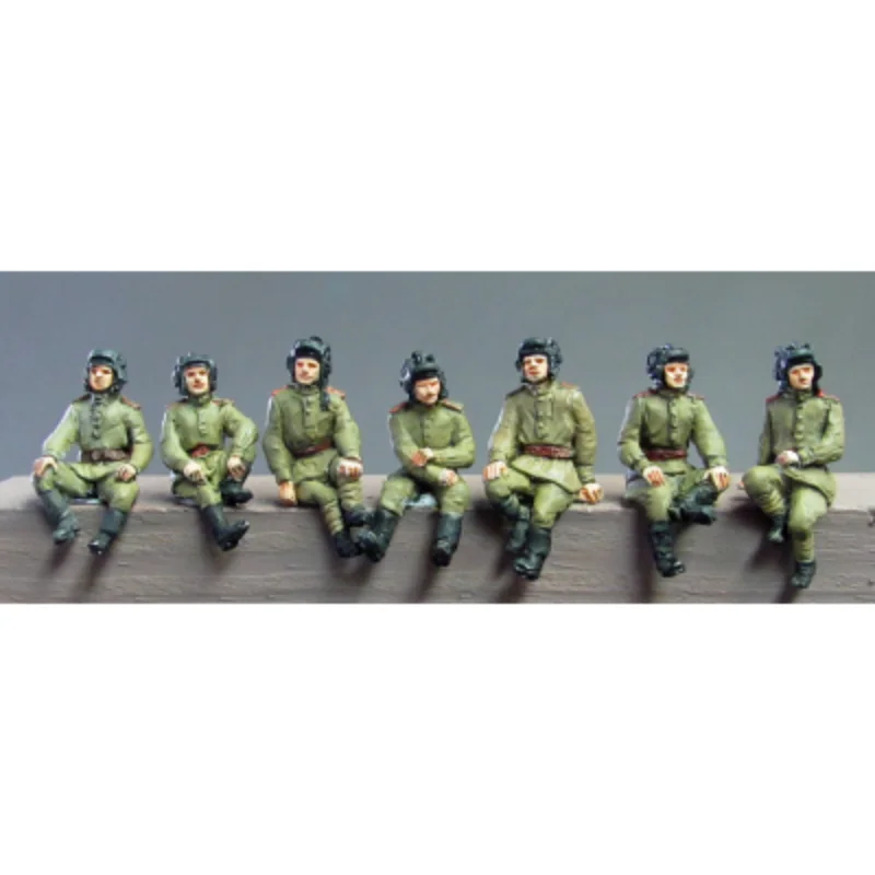 1/72 Scale Resin Figure Model Kit Military Tank Crew Relaxed 6 People (Micro Scene Matching) Unassembled Unpainted