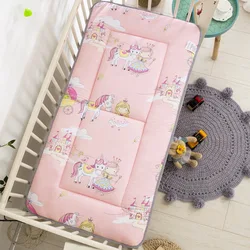 Colchão de cama para berço de bebê, crianças recém-nascidas, algodão macio, lençóis, almofada infantil, estampado universal, colchão de cama