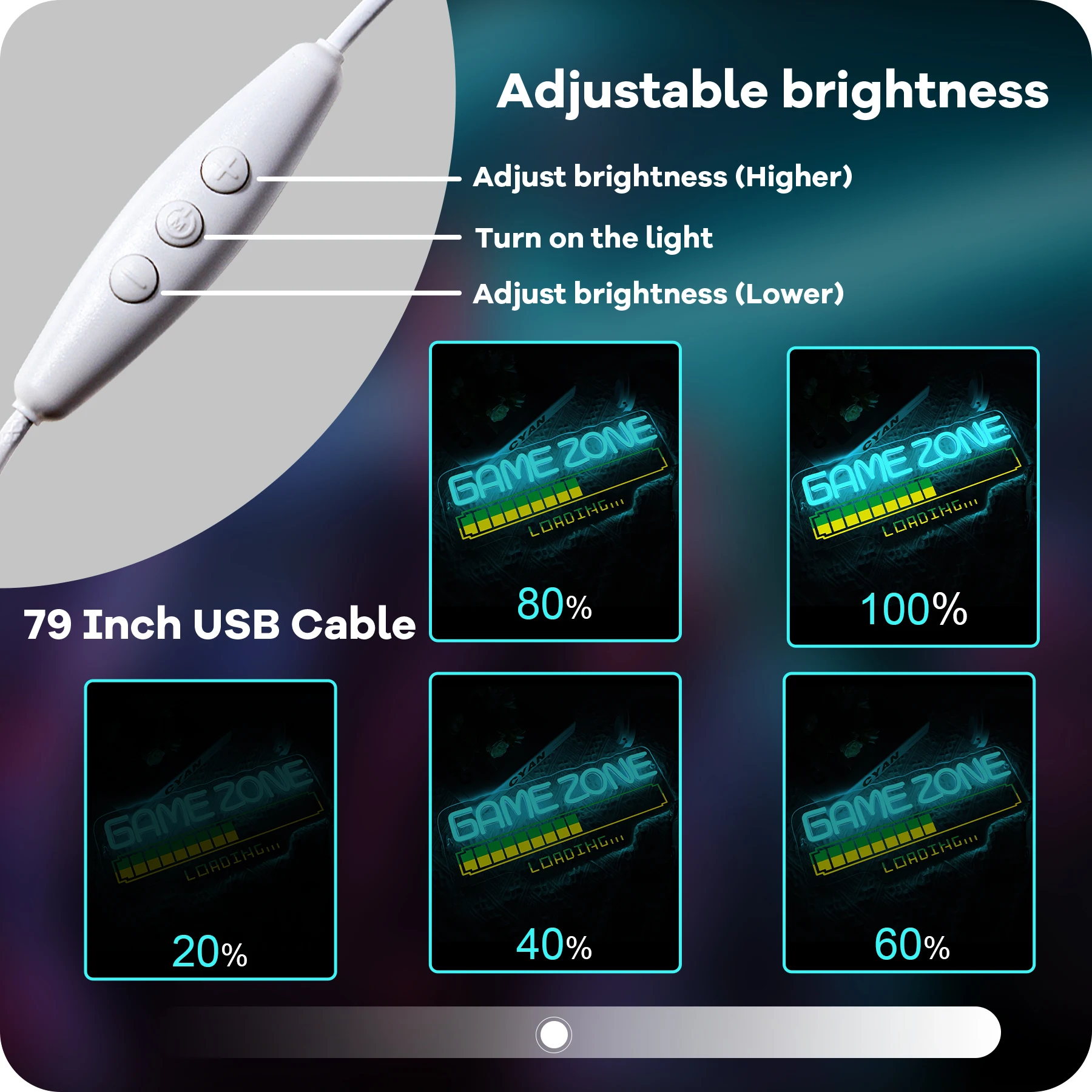 Game Zone Loading Neon Signs For Gaming Rooms Gamer Caves Decor USB With Dimmable Arcade Style Lighting Gift For Game Enthusiast
