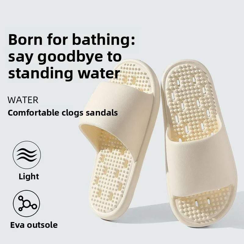 EVA bathroom leak-proof slippers for women, indoor home bath, anti-slip, quick-drying, cool slippers for men