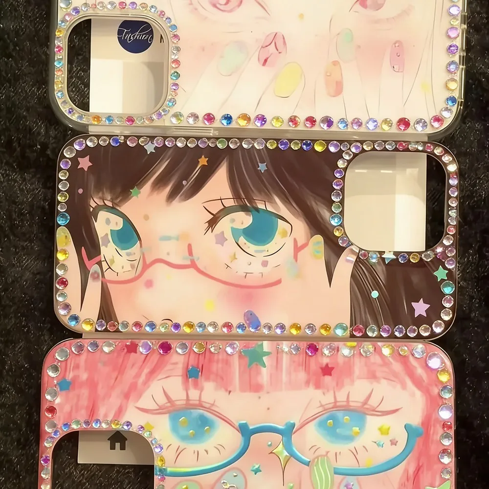 

Colorful Nail Art Girl Cartoon Phone Case for Xiaomi Redmi Note 14 13 12 12s 11 11s 10 9 9s 8 7 Pro Plus 4G 5G Texture Cover