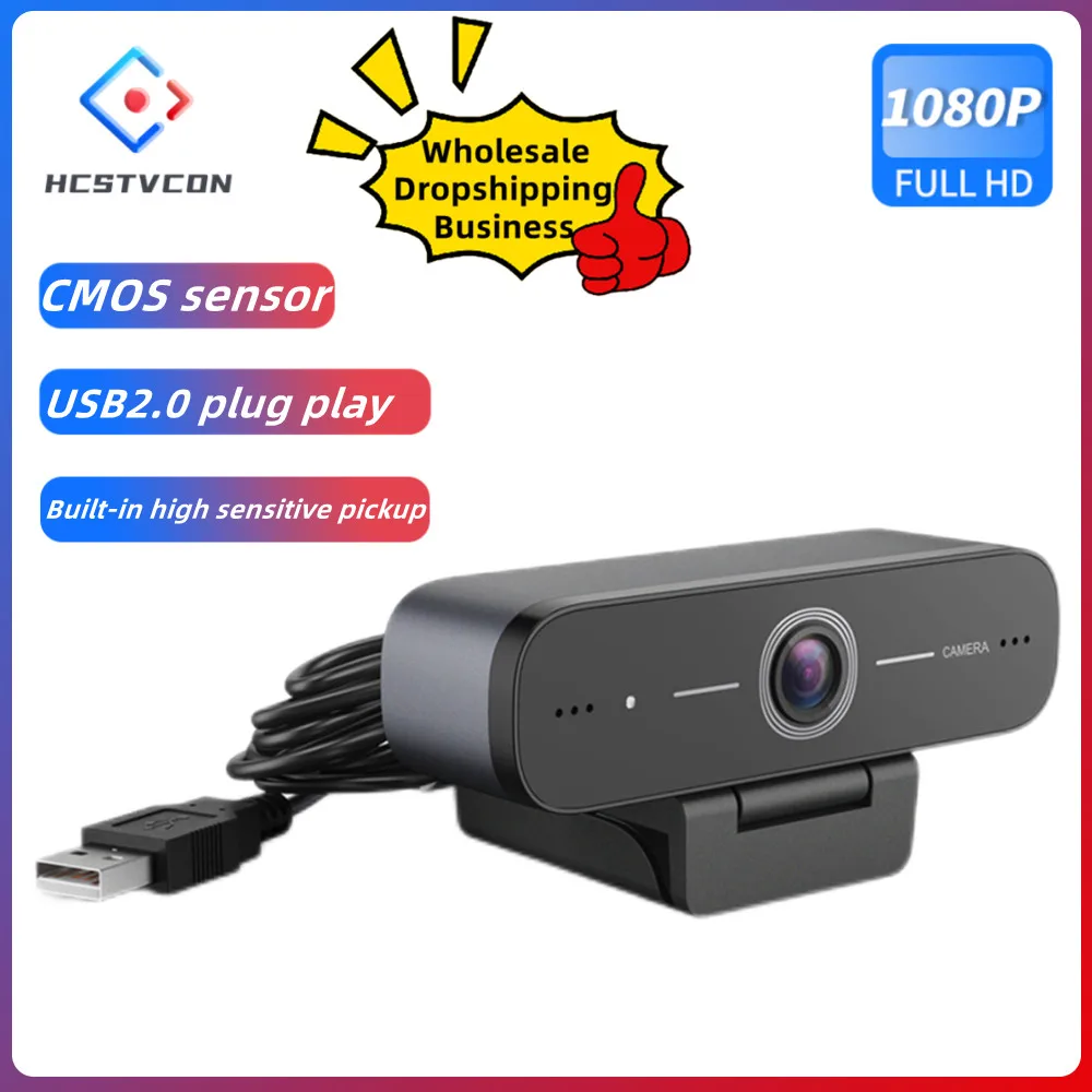 

Full HD 1080P Webcam Mini 30fps Bulit in Microphone for Conference Laptop Audio Video Live ​Business Travel Portable Camera