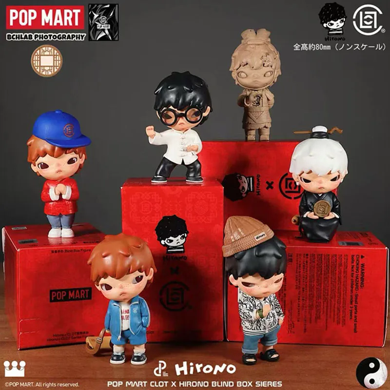 POP MART Hirono x CLOT Series Blind Box Guess Bag Original Toys Doll Cute Anime Figure Ornaments Gift