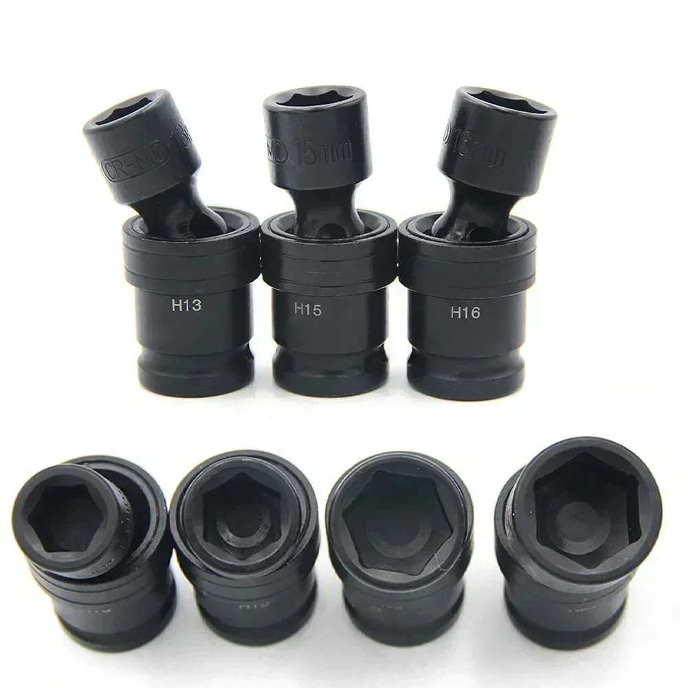 1/2 นิ้ว Universal Joint Hex ซ็อกเก็ตประแจไฟฟ้าอะแดปเตอร์ Chrome Steel Hex ซ็อกเก็ตสําหรับนิวเมติกประแจ 12-24 มม.