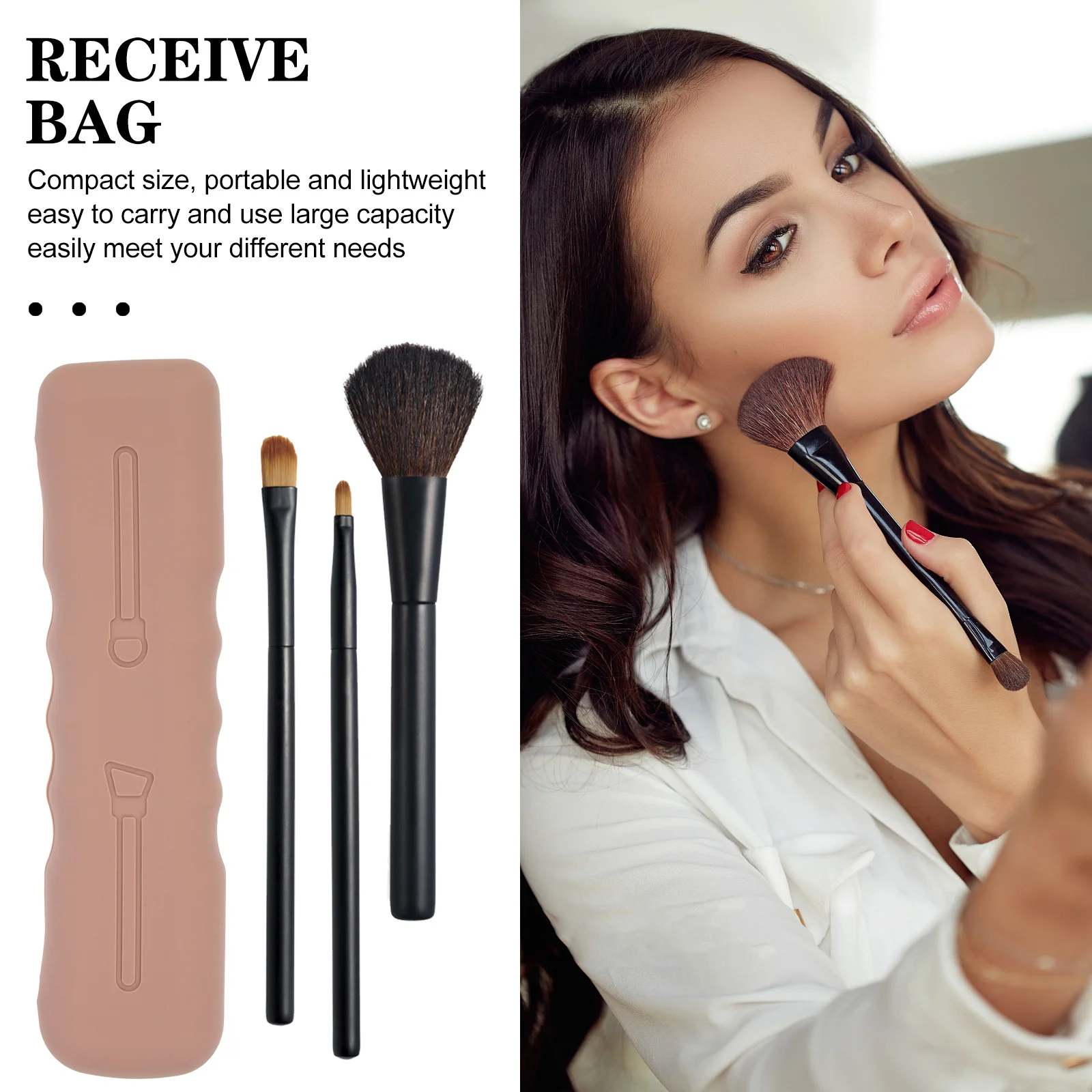 

Silicone Makeup Brush Pouch Storage Bag For Makeup Brushes Travel Organizer Beauty Tool Holder Brush Case Waterproof